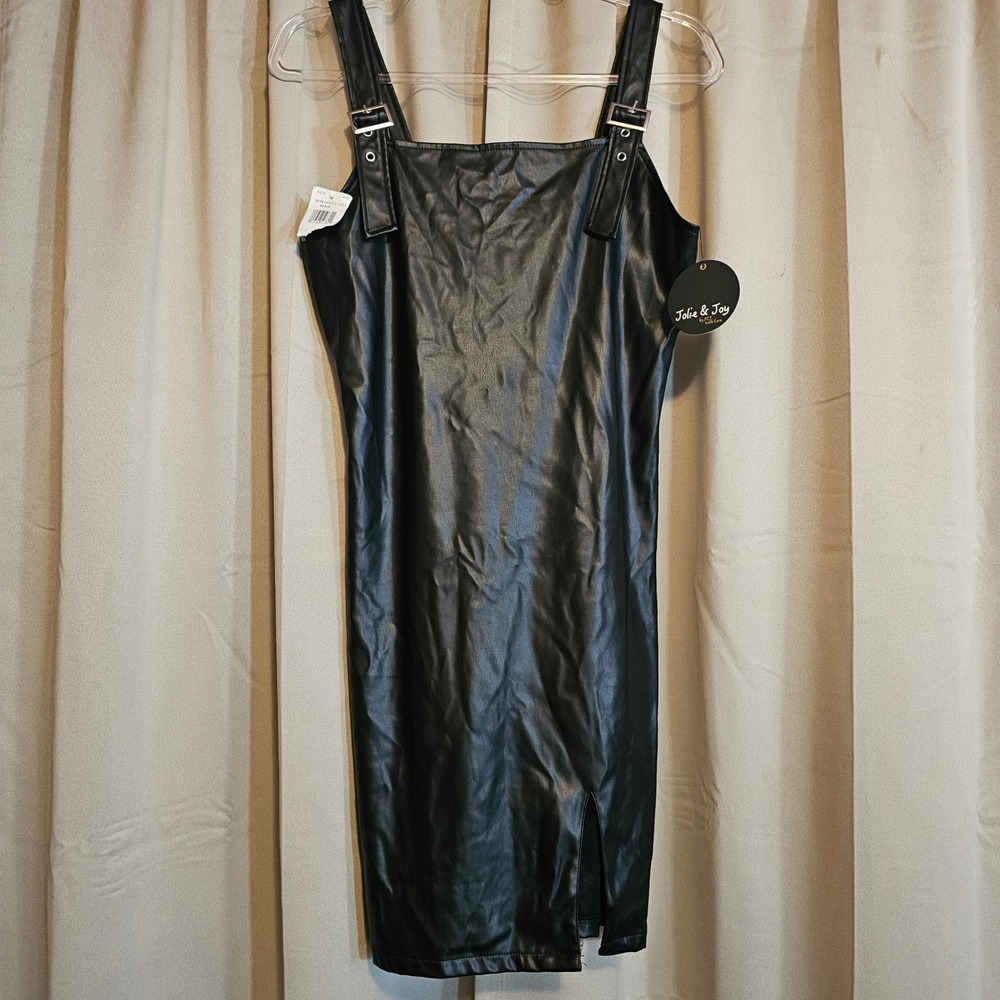 Jolie & Joy by FCT with Love Faux Leather Black Dress Women's Size Medium